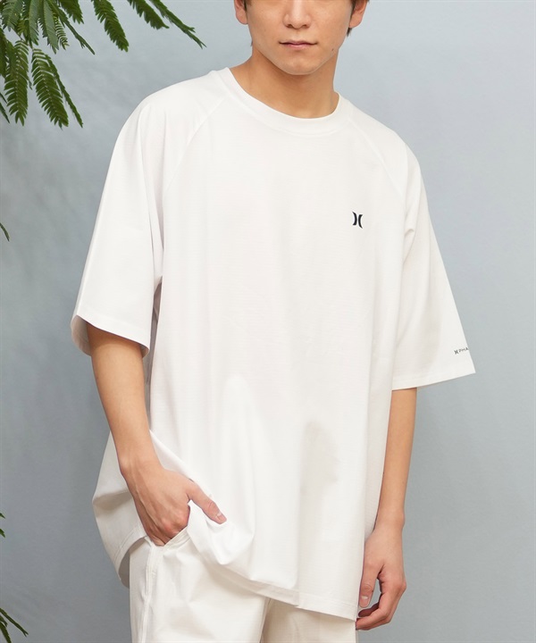 Hurley ハーレー 水着 ラッシュガード 半袖 Tシャツ メンズ ワンポイント ロゴ 水陸両用 撥水 吸水速乾 MUSS251089