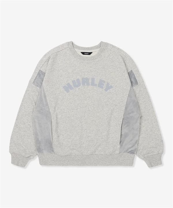 Hurley ハーレー トレーナー スウェット レディース クルーネック ロゴ 袖ライン 異素材ミックス 裏毛 セットアップ対応 WCFL252022