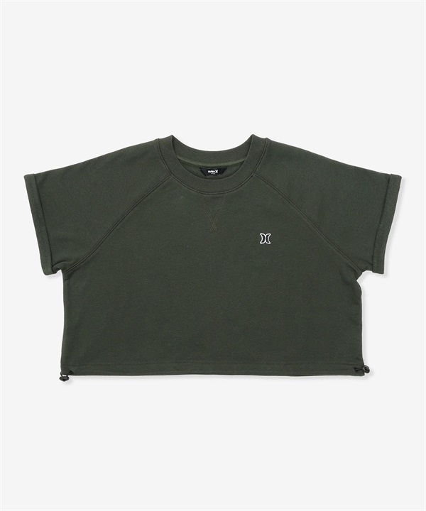 Hurley ハーレー 半袖 Tシャツ レディース クロップド丈 ショート丈 スウェット生地 ワンポイント ロゴ WCSS251056