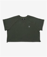Hurley ハーレー 半袖 Tシャツ レディース クロップド丈 ショート丈 スウェット生地 ワンポイント ロゴ WCSS251056(TME-FREE)