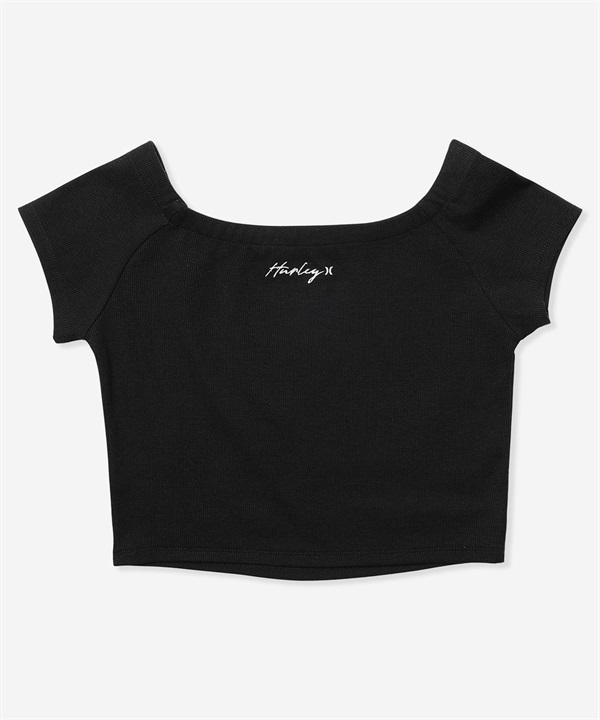 Hurley ハーレー 半袖 Tシャツ レディース クロップド丈 ショート丈 シンプル ロゴ RIB OFF SHOULDER TEE WCSS251057