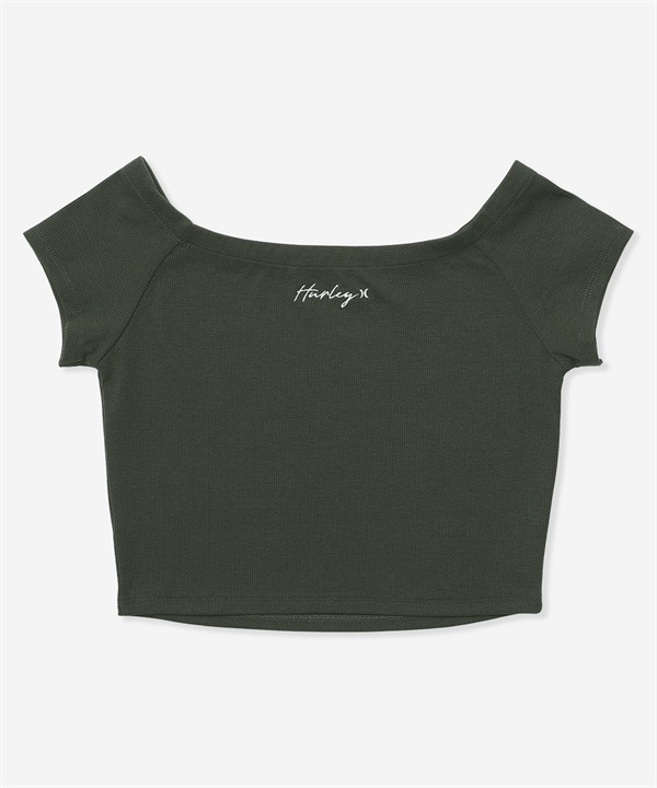 Hurley ハーレー 半袖 Tシャツ レディース クロップド丈 ショート丈 シンプル ロゴ RIB OFF SHOULDER TEE WCSS251057