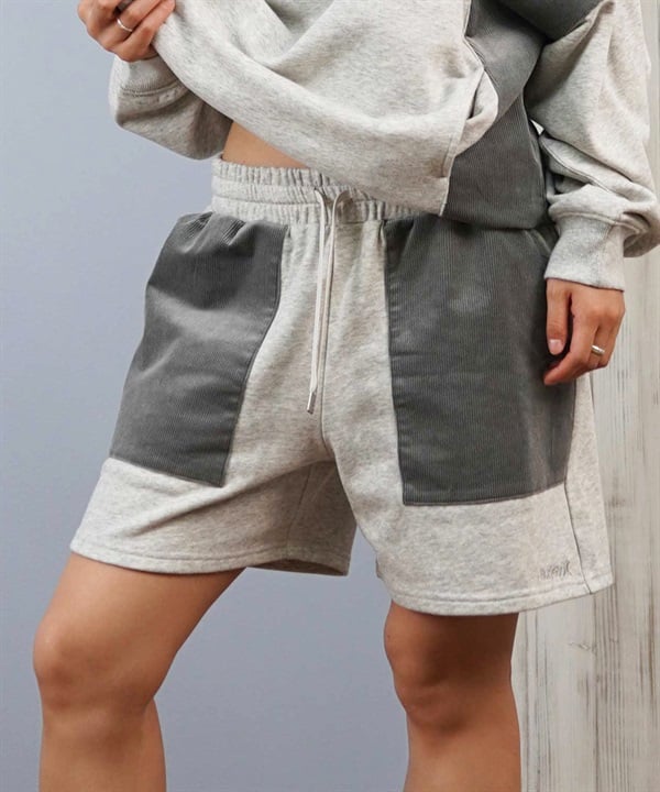 Hurley ハーレー ハーフパンツ ショートパンツ レディース ショーツ スウェット ロゴ 異素材ミックス 裏毛 セットアップ対応 WCWS252023