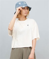 Hurley ハーレー 水着 レディース ラッシュガード 半袖 Tシャツ クロップド丈 ショート丈 水陸両用 吸汗速乾 UVカット WSRG251007(WHT-M)
