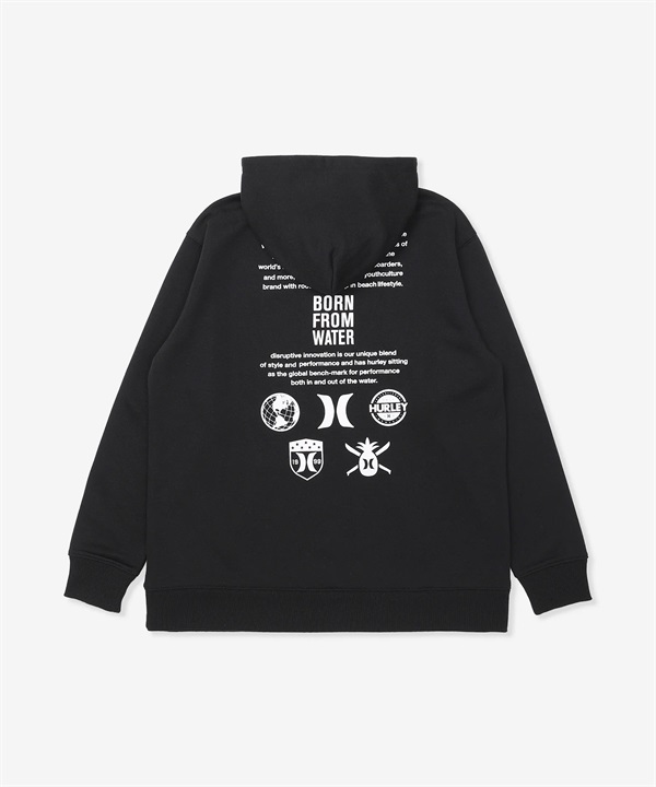 Hurley ハーレー プルオーバー パーカー キッズ ジュニア 子供 スウェット フーディー バックプリント SWEAT BORN FROM WATER HOODIE BCFF252108