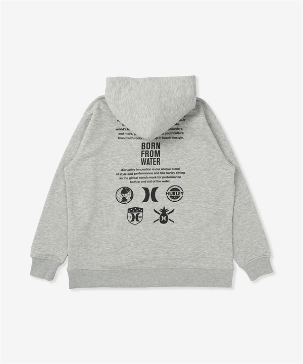 Hurley ハーレー プルオーバー パーカー キッズ ジュニア 子供 スウェット フーディー バックプリント SWEAT BORN FROM WATER HOODIE BCFF252108