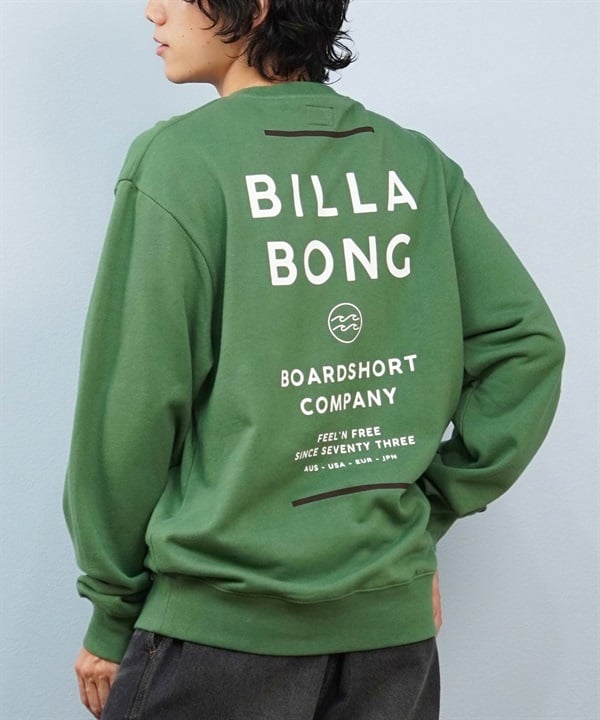 BILLABONG ビラボン トレーナー スウェット メンズ クルーネック ロゴ バックプリント 裏毛 SUN BLOCK BF012-001