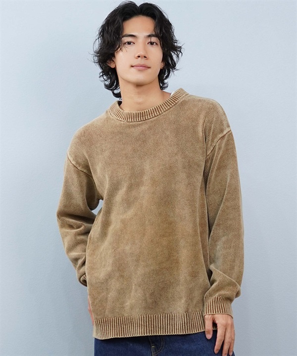 BILLABONG ビラボン ニット セーター メンズ 古着風 ヴィンテージ加工 GARAGE CREW NECK BF012-600