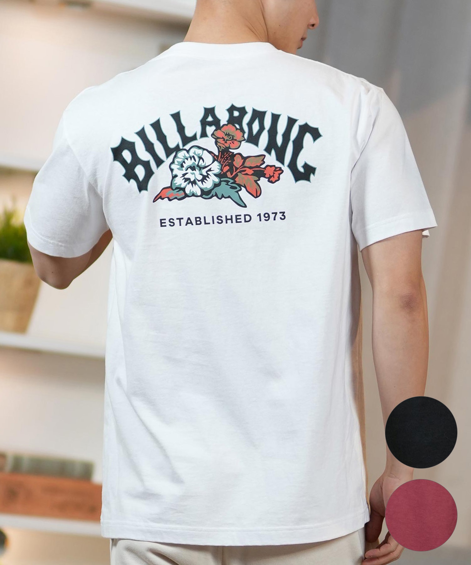 BILLABONG ビラボン 半袖 Tシャツ メンズ バックプリント レギュラーフィット THEME ARCH BF011-202(WHT-M)