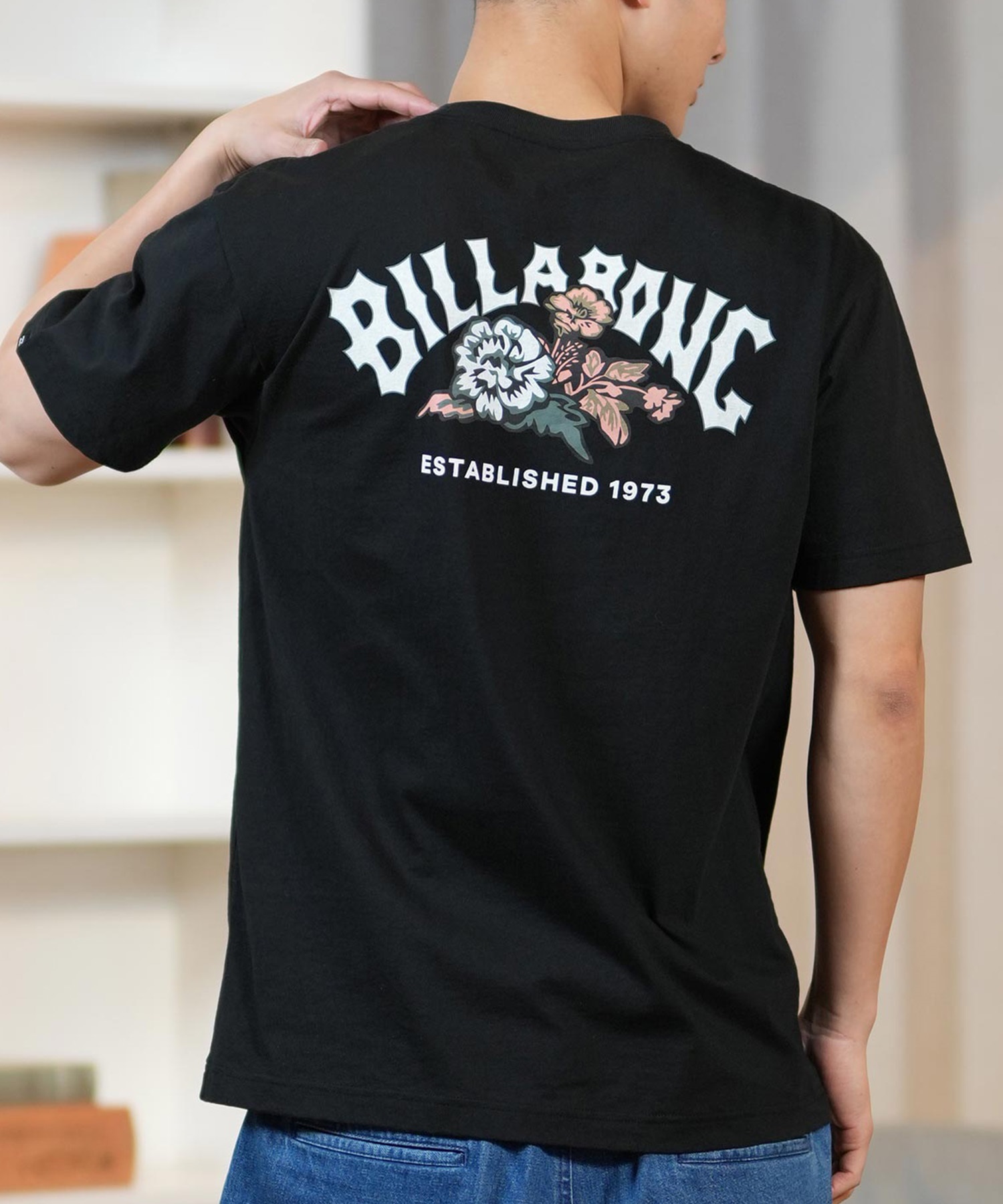 BILLABONG ビラボン 半袖 Tシャツ メンズ バックプリント レギュラーフィット THEME ARCH BF011-202(BLK-M)