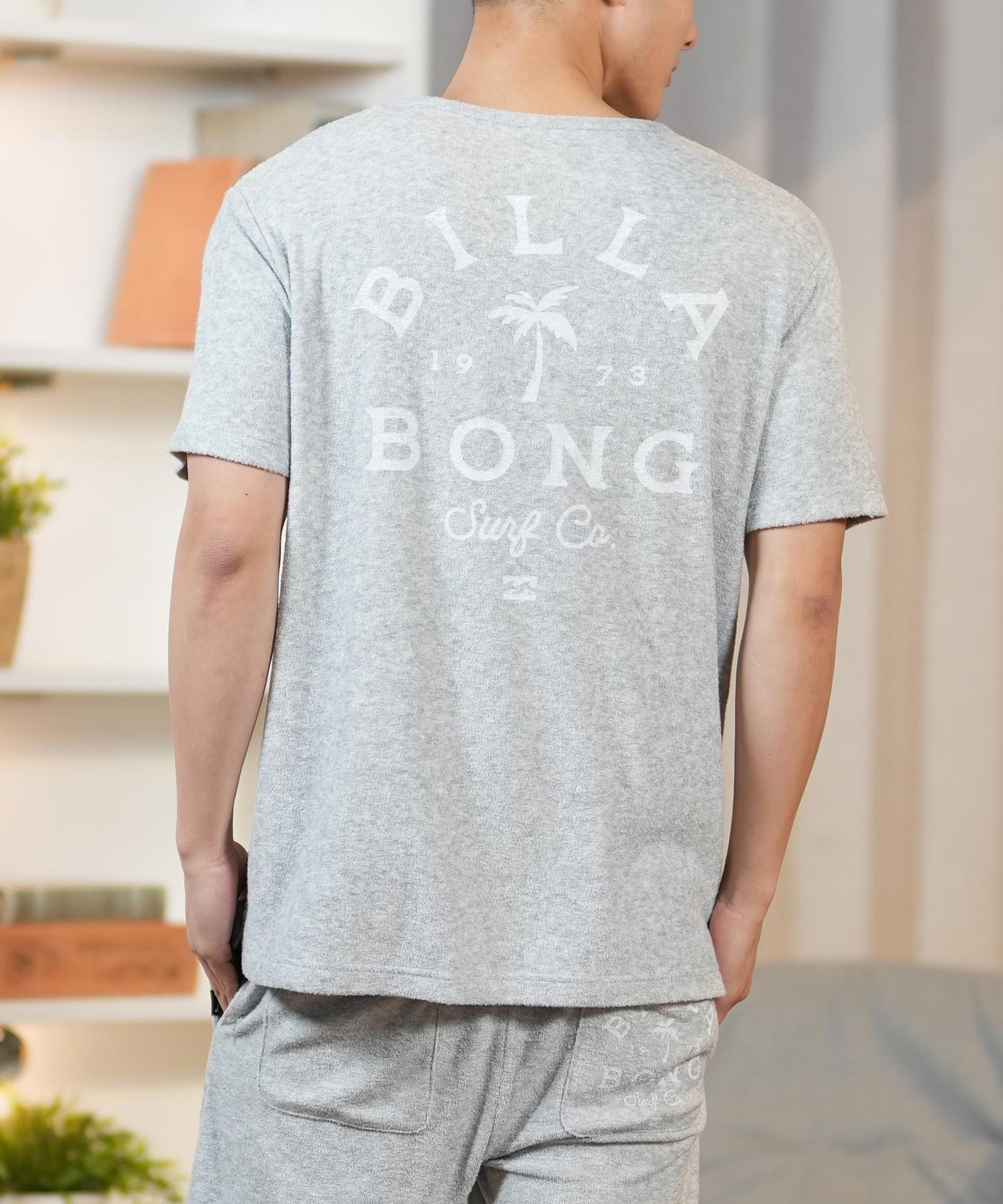 BILLABONG ビラボン 半袖 Tシャツ メンズ バックプリント パイル生地
