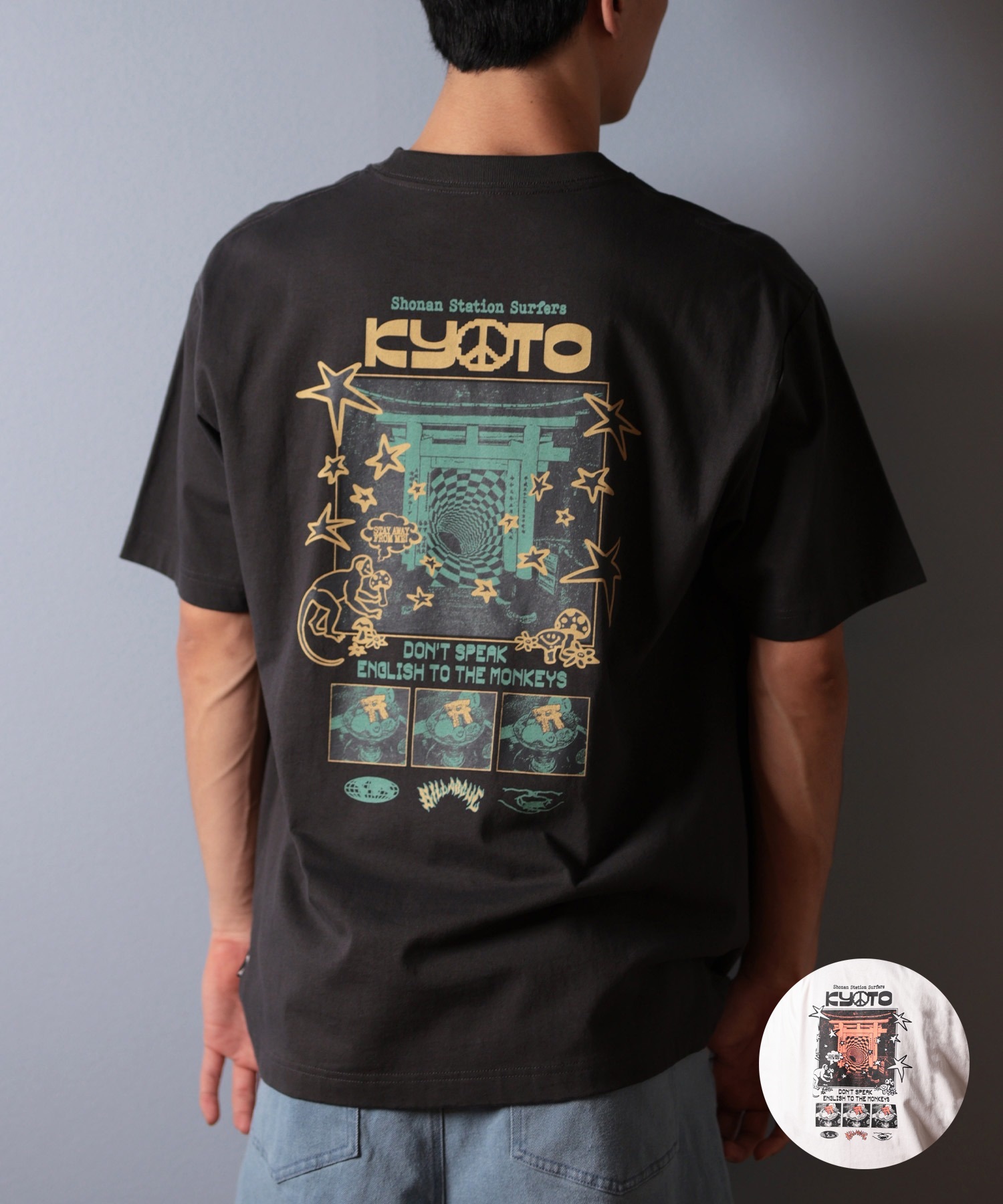 BILLABONG ビラボン 半袖 Tシャツ メンズ バックプリント 京都 KYOTO T