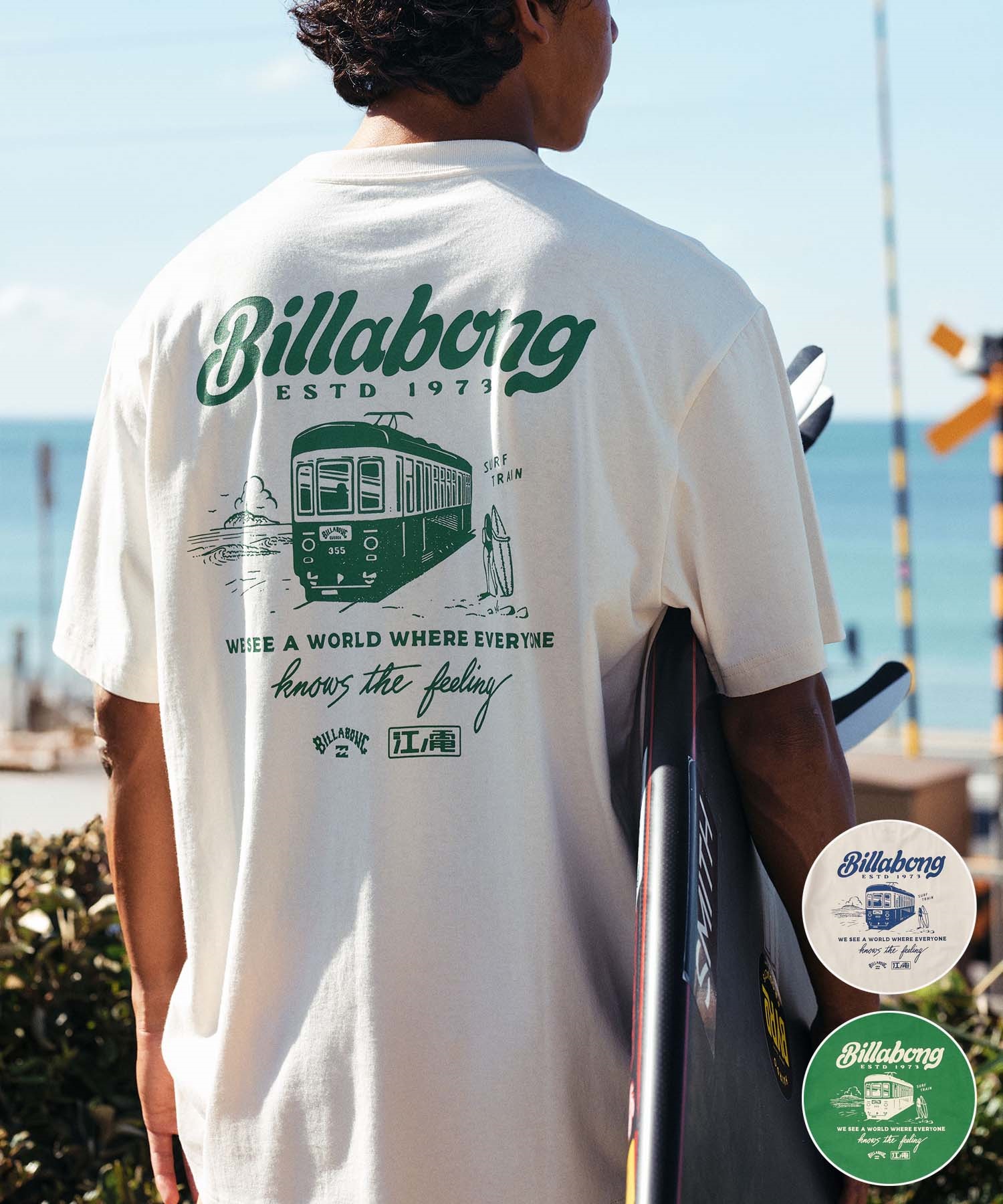 BILLABONG ビラボン 半袖 Tシャツ メンズ 江ノ電×BILLABONG ENODEN COAST LINE Tシャツ BF012-212(BLU-M)
