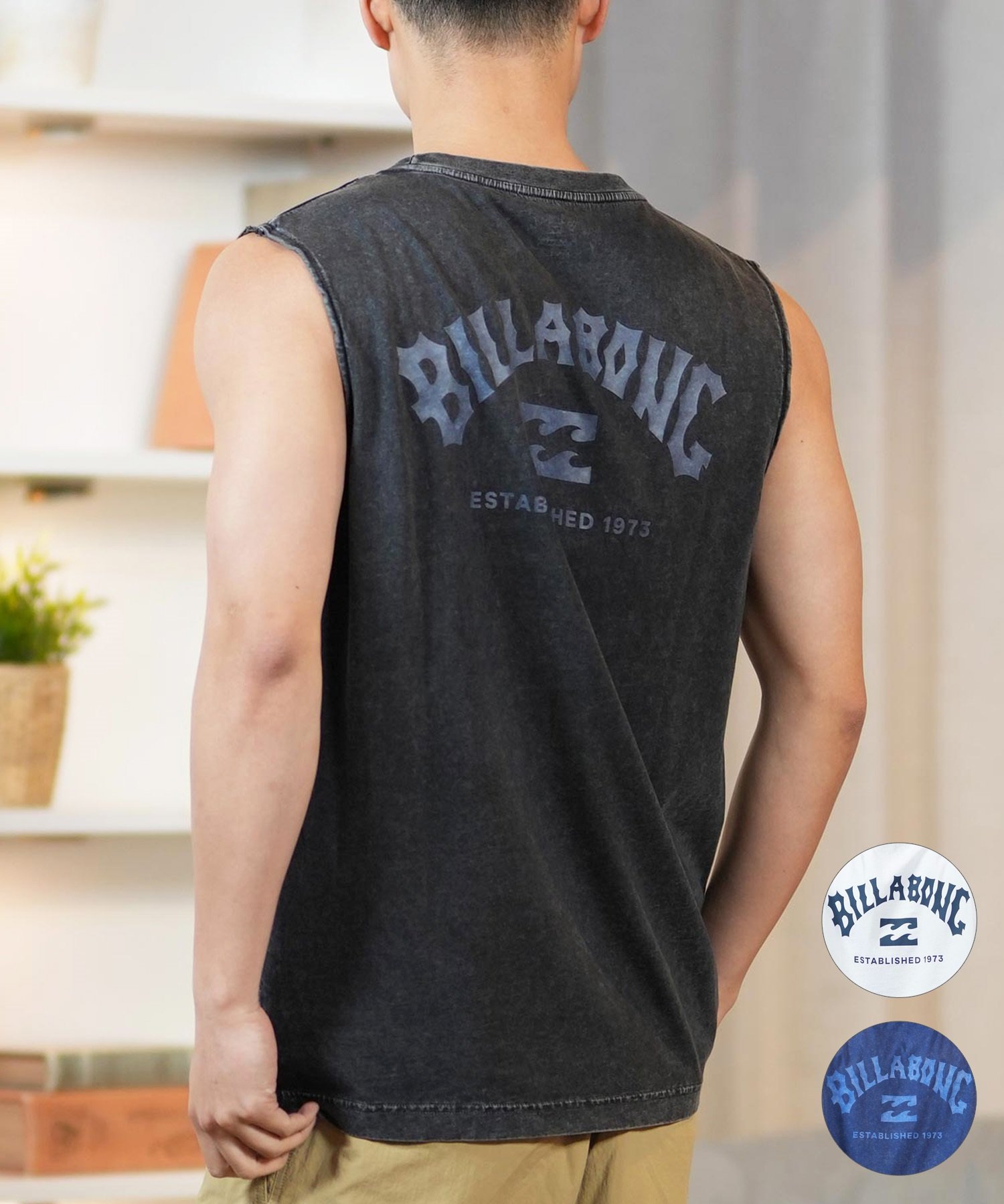 シャルボン　ノースリーブ　ブラック BILLABONG ビラボン タンクトップ メンズ マッスルタンク