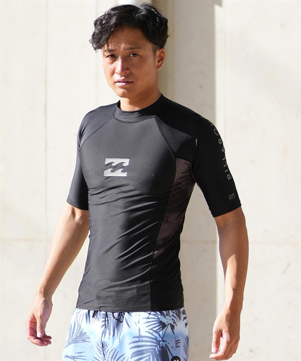 BILLABONG ビラボン 水着 ラッシュガード 半袖 Tシャツ メンズ UVカット ブランドロゴ BF011-850
