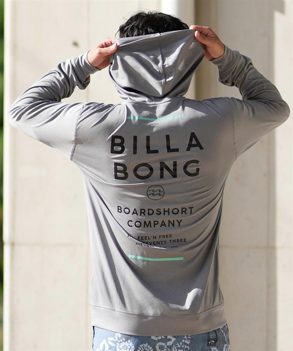 BILLABONG ビラボン ラッシュガード 長袖 パーカー メンズ ジップアップ バックプリント UVカット RASH ZIP HOOD BF011-855