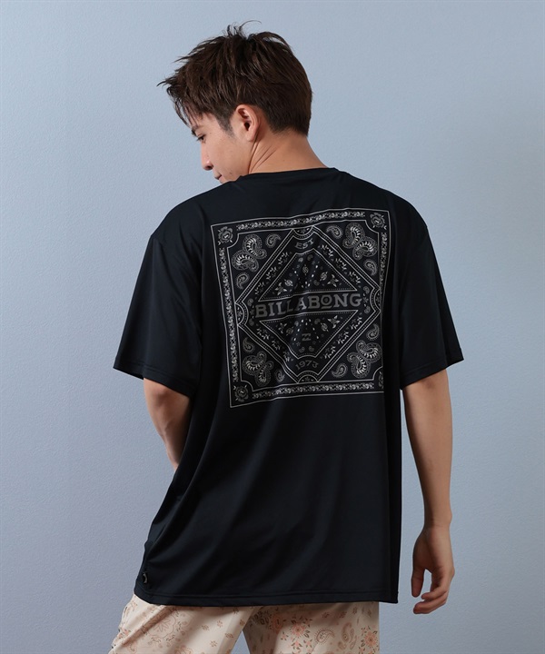 BILLABONG ビラボン 水着 ラッシュガード 半袖 Tシャツ メンズ 水陸両用 バックプリント ペイズリー UVカット BF01A-855
