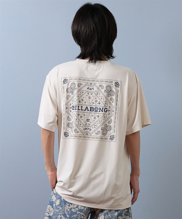 BILLABONG ビラボン 水着 ラッシュガード 半袖 Tシャツ メンズ 水陸両用 バックプリント ペイズリー UVカット BF01A-855