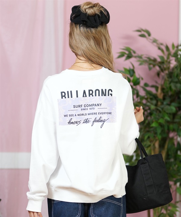 BILLABONG ビラボン トレーナー レディース クルーネック スウェット バックプリント 裏毛 BF013-001