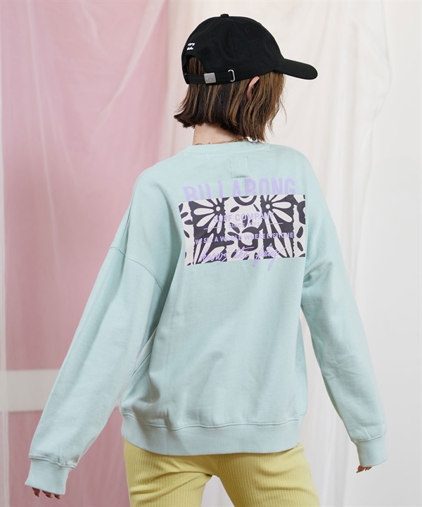 BILLABONG ビラボン トレーナー レディース クルーネック スウェット バックプリント 裏毛 BF013-001
