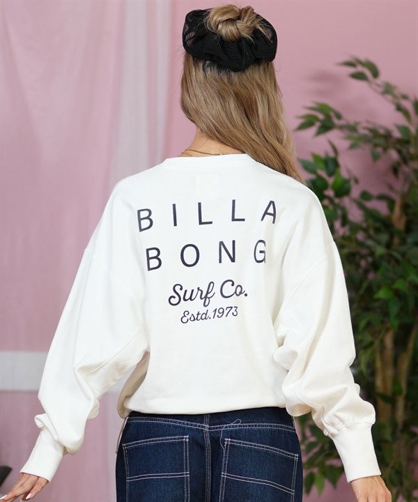 BILLABONG ビラボン トレーナー レディース クルーネック スウェット バックプリント 裏毛 CLEAN LOGO SWEAT CREW BF013-002