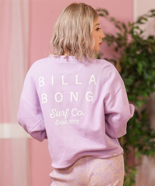 BILLABONG ビラボン トレーナー レディース クルーネック スウェット バックプリント 裏毛 CLEAN LOGO SWEAT CREW BF013-002