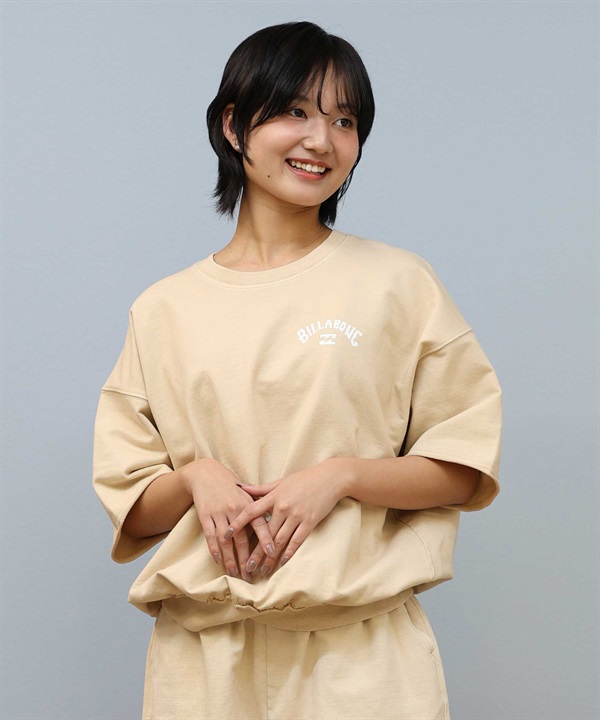 BILLABONG ビラボン トレーナー レディース 半袖 スウェット クルーネック バックプリント セットアップ対応 BF013-U05