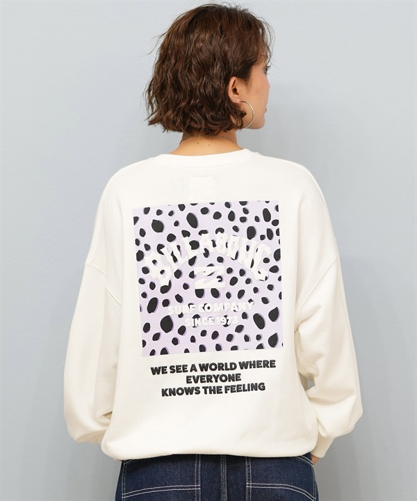 BILLABONG ビラボン トレーナー スウェット レディース クルーネック バックプリント 裏毛 SQUARE LOGO BOY FIT BF014-004