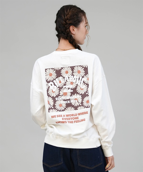 BILLABONG ビラボン トレーナー スウェット レディース クルーネック バックプリント 裏毛 SQUARE LOGO BOY FIT BF014-004