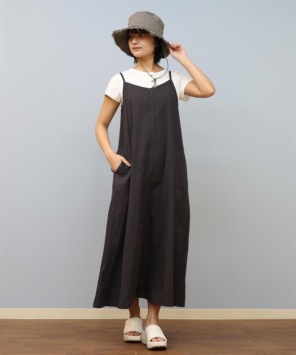 BILLABONG ビラボン ワンピース レディース キャミワンピース ロング丈 無地 ワンポイント ロゴ CAMI DRESS BF013-353