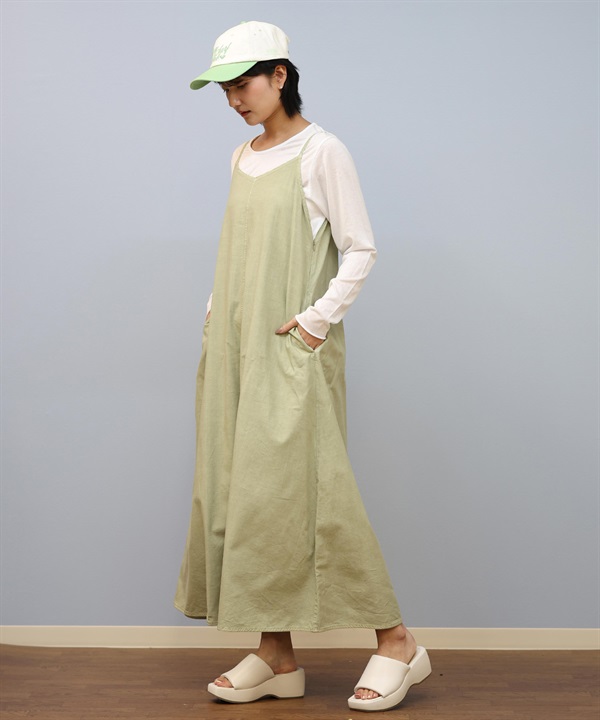 BILLABONG ビラボン ワンピース レディース キャミワンピース ロング丈 無地 ワンポイント ロゴ CAMI DRESS BF013-353