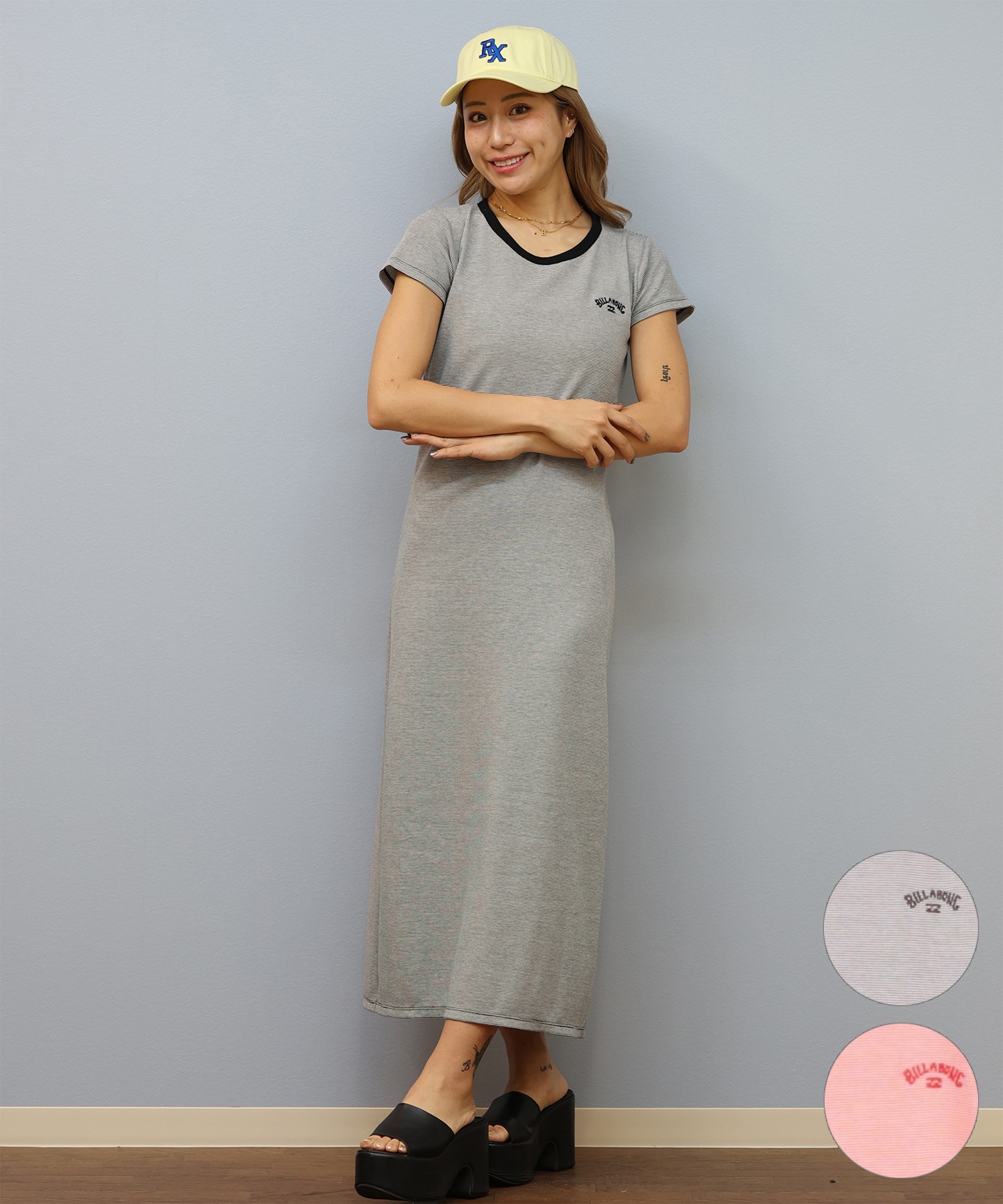 BILLABONG ビラボン ワンピース レディース ロング丈 リブ素材 Tシャツ