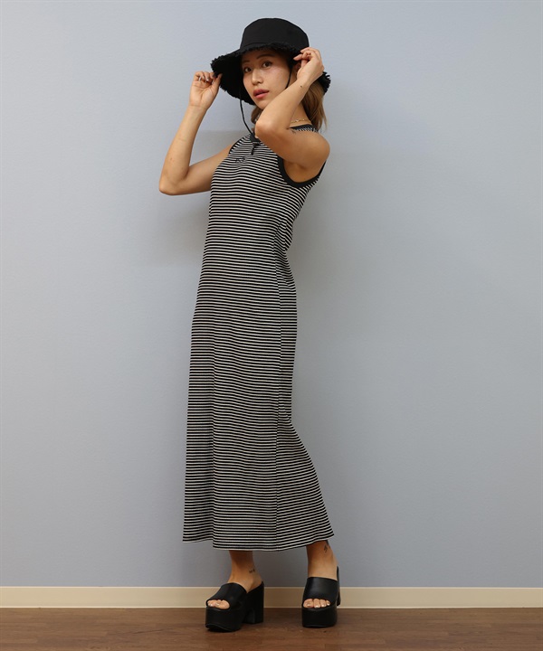 BILLABONG ビラボン ワンピース レディース リブ タンクトップ ロング丈 カップ付 ボーダー柄 BRA CUP RIB TANK ONEPIECE BF01C-351