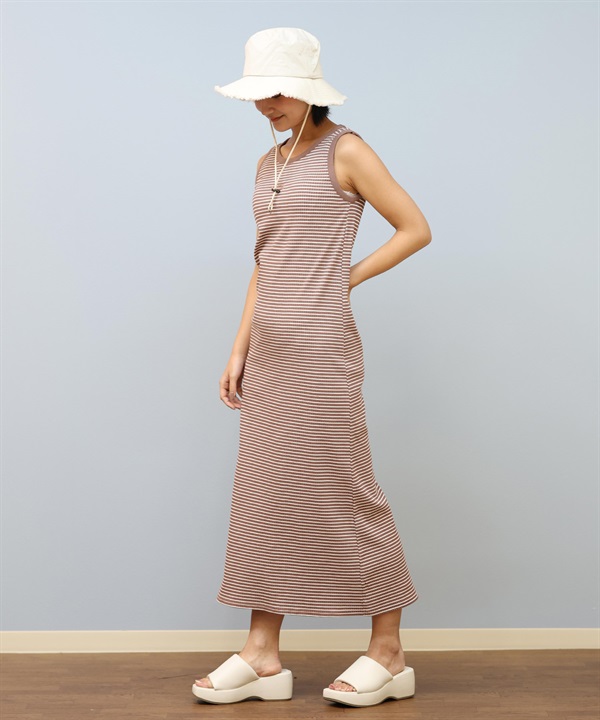 BILLABONG ビラボン ワンピース レディース リブ タンクトップ ロング丈 カップ付 ボーダー柄 BRA CUP RIB TANK ONEPIECE BF01C-351