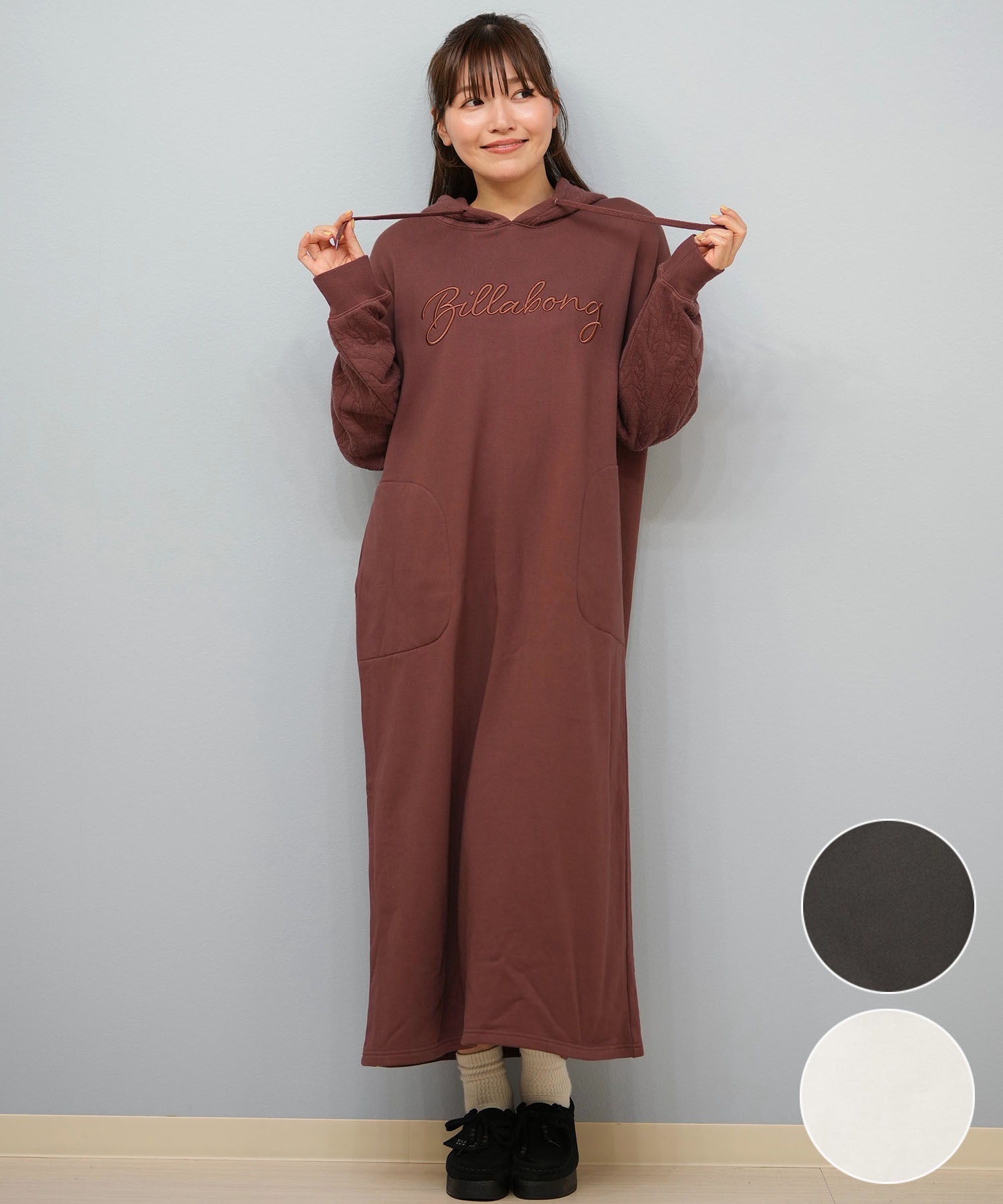 BILLABONG ビラボン ワンピース レディース パーカー ロング丈 フード