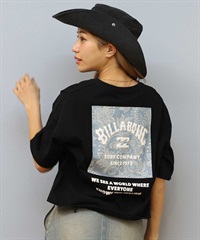BILLABONG ビラボン 半袖 Tシャツ レディース バックプリント クロップド丈 SQUARE LOGO LOOSE CROPPED TEE BF013-205(DEN-M)