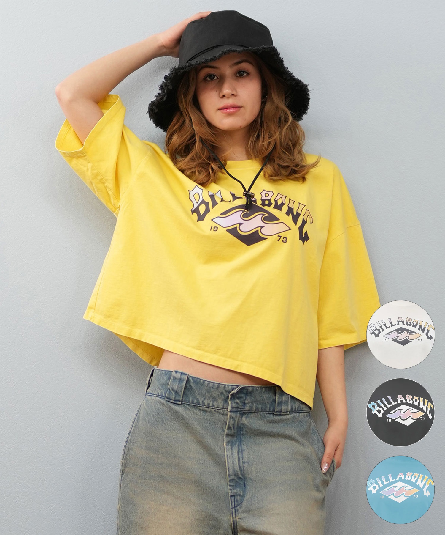 BILLABONG ビラボン 半袖 Tシャツ レディース フロントプリント クロップド丈 SUNSET ARCH LOOSE CROPPED TEE BF013-208(SCS-M)