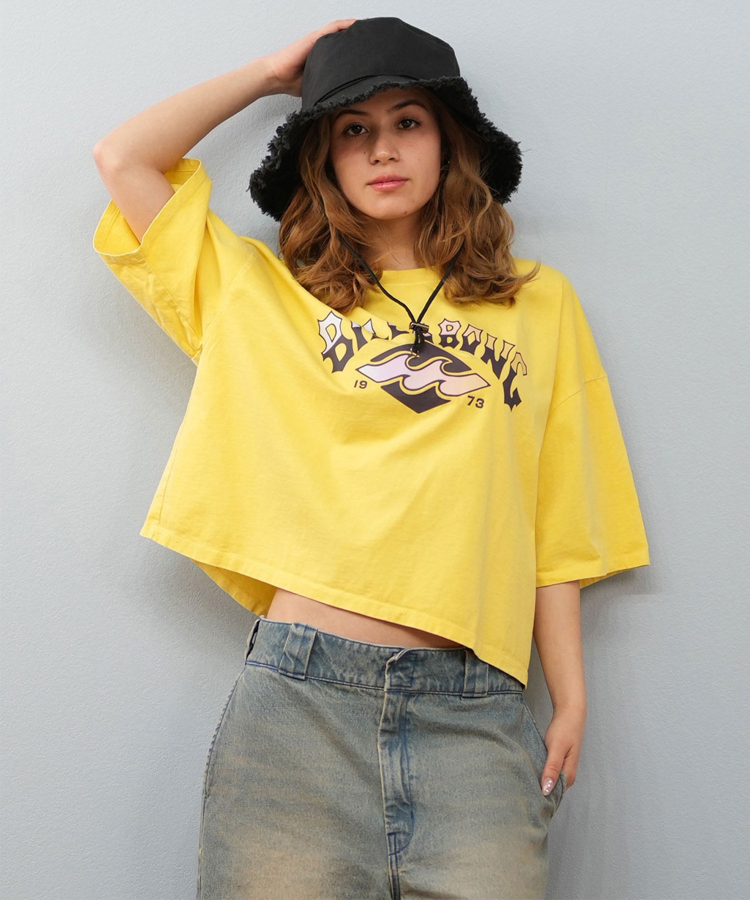 BILLABONG ビラボン 半袖 Tシャツ レディース フロントプリント クロップド丈 SUNSET ARCH LOOSE CROPPED TEE BF013-208(SBU-M)