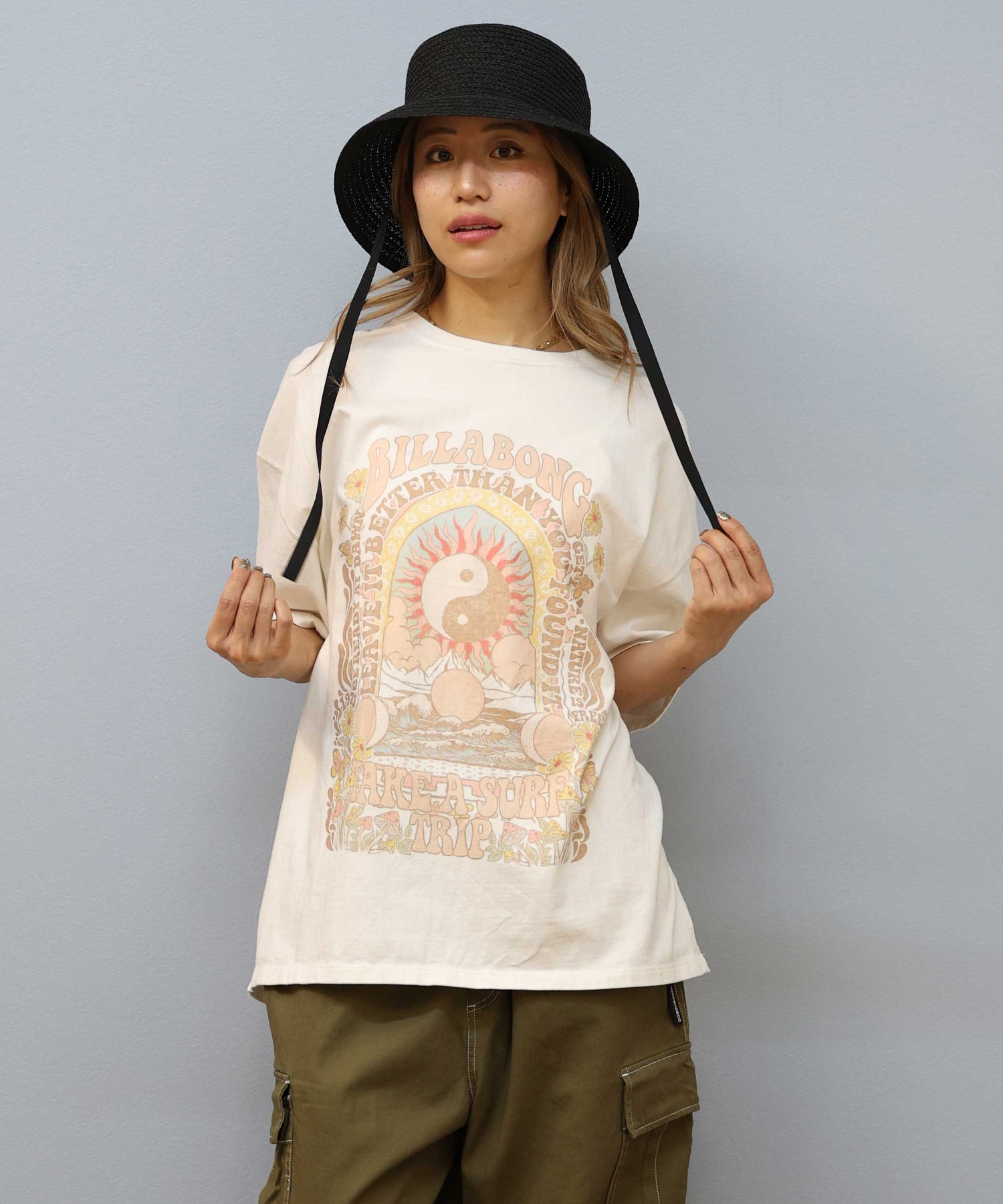 BILLABONG ビラボン 半袖 Tシャツ レディース フロントプリント オーバーサイズ GRAPHIC PRINT LOOSE TEE BF013-211(SCS-M)