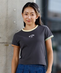 BILLABONG ビラボン 半袖 Tシャツ レディース ミニT クロップド丈 リンガーシャツ BF013-216(OFB-M)