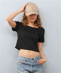 BILLABONG ビラボン 半袖 Tシャツ レディース ミニT 無地 クロップド丈 2WAY BABY FIT TEE BF013-217(BLK-M)