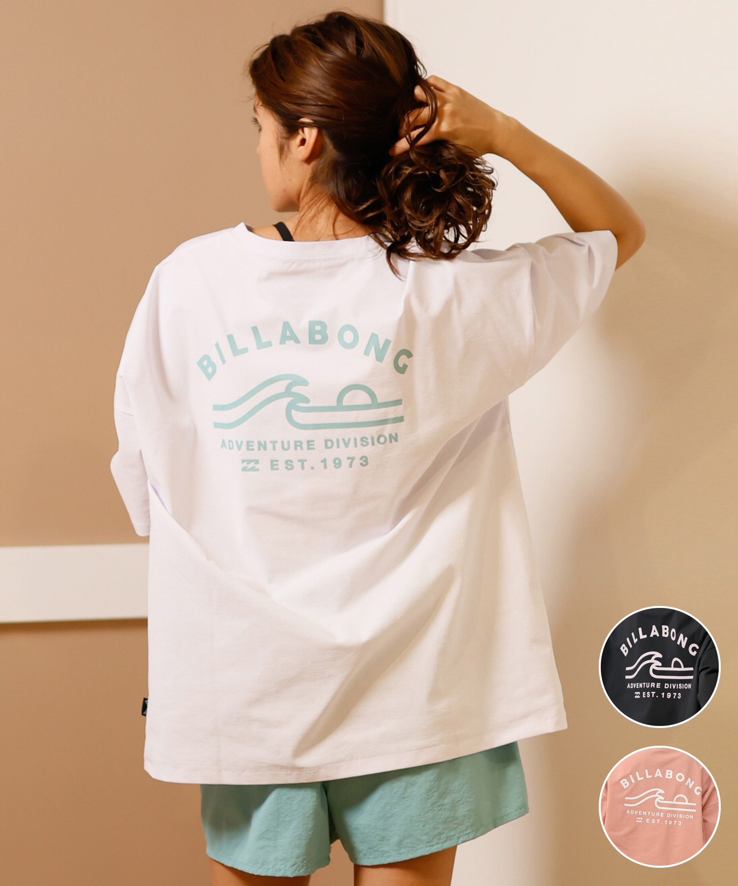 BILLABONG ビラボン レディース 半袖 Tシャツ ラッシュTシャツ 水陸両用 UVケア ユーティリティ BF013-221(WHT-L)