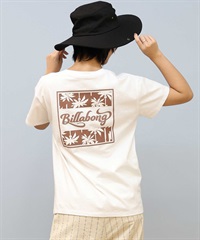 BILLABONG ビラボン 半袖 Tシャツ レディース バックプリント ロゴ 発泡プリント SQUARE LOGO BOY FIT TEE BF01C-201(NUT-M)