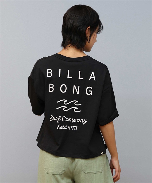 BILLABONG ビラボン 半袖 Tシャツ レディース クロップド丈 ショート丈 バックプリント ロゴ 吸汗速乾 BF01C-202