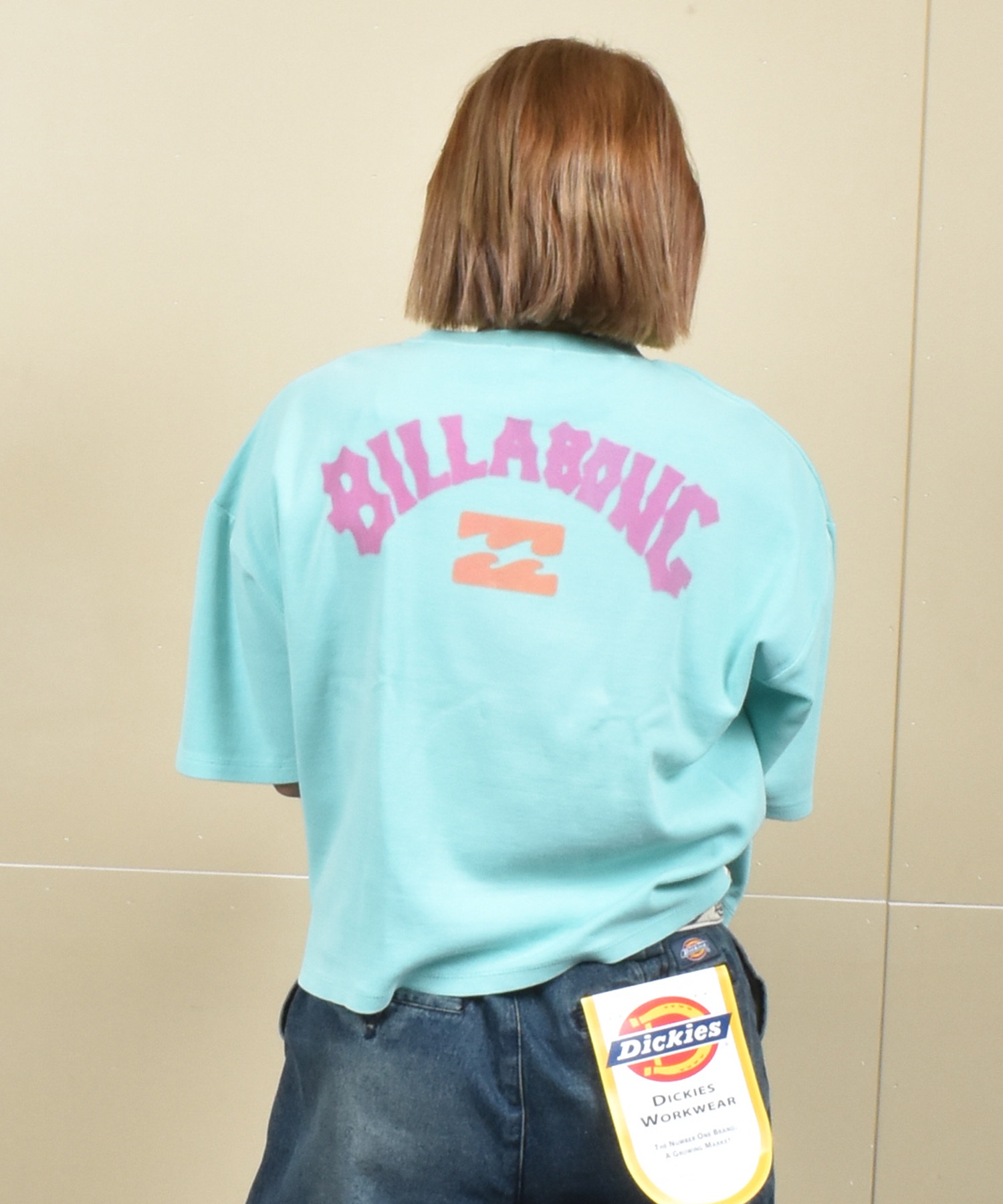 BILLABONG ビラボン 半袖 Tシャツ レディース クロップド丈 ショート丈 バックプリント ヴィンテージ風 BF01C-203(PSD-M)