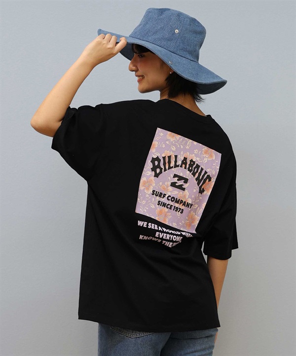 BILLABONG ビラボン 半袖 Tシャツ レディース バックプリント オーバーサイズ SQUARE LOGO LOOSE TEE BF01C-206