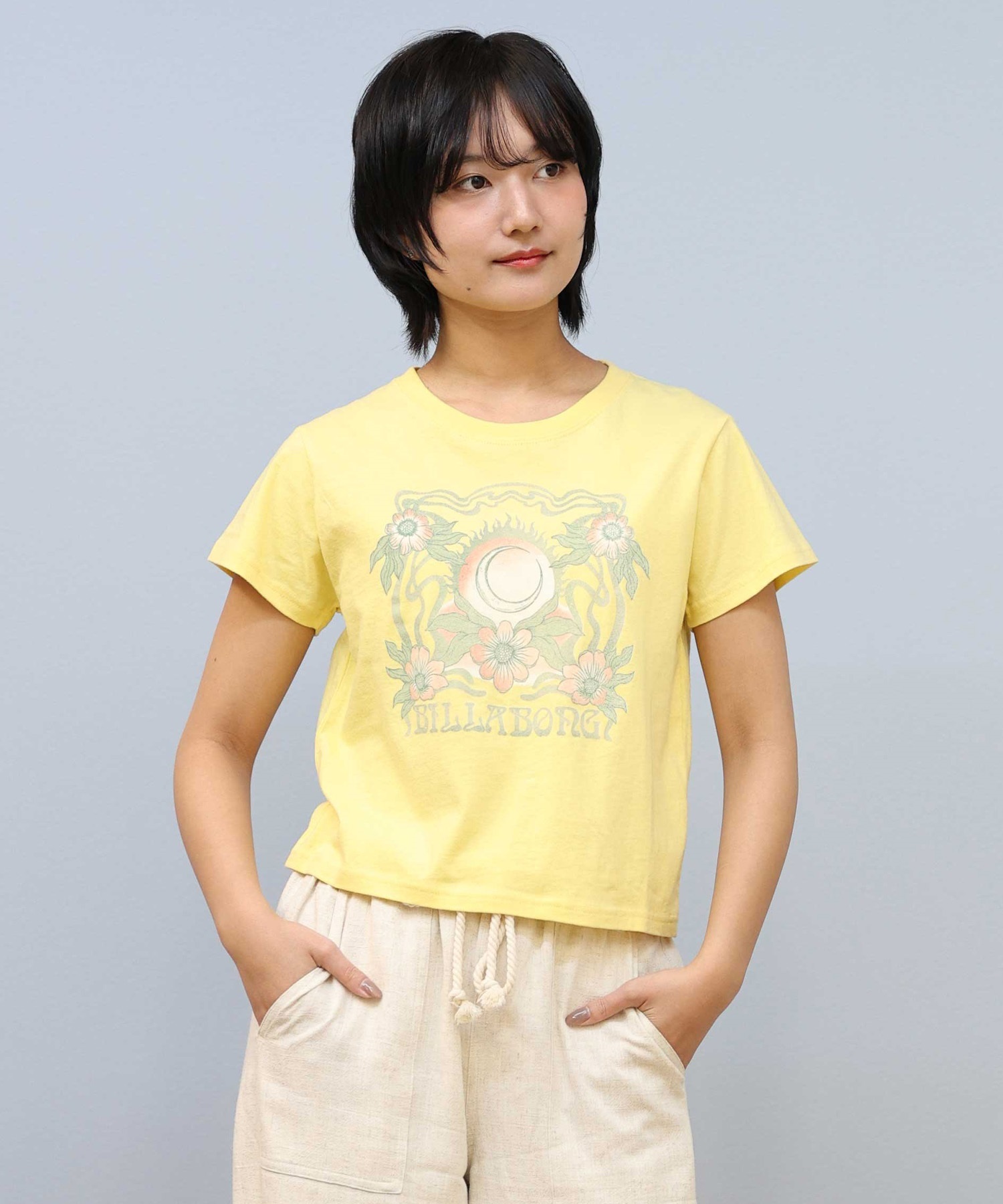 BILLABONG ビラボン 半袖 Tシャツ レディース クロップド丈 ショート丈