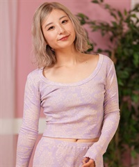 BILLABONG ビラボン 長袖 Tシャツ レディース ロンT クロップド丈 リブ セットアップ対応 BF013-053(PGA0-M)