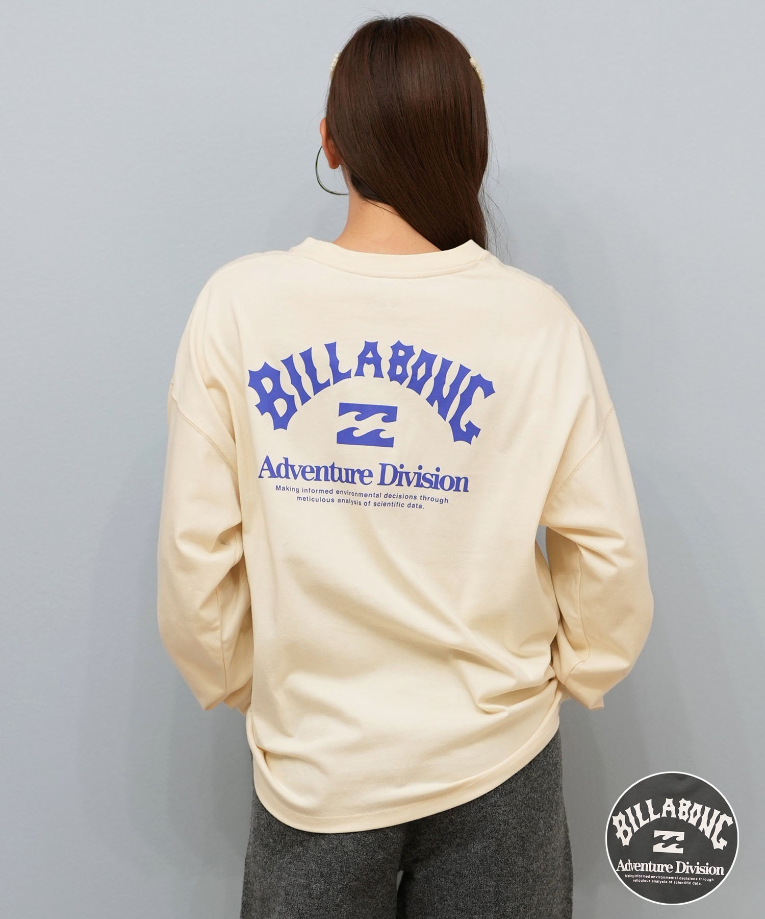 BILLABONG ビラボン 長袖 Tシャツ ロンT レディース 保温 ロゴ バック