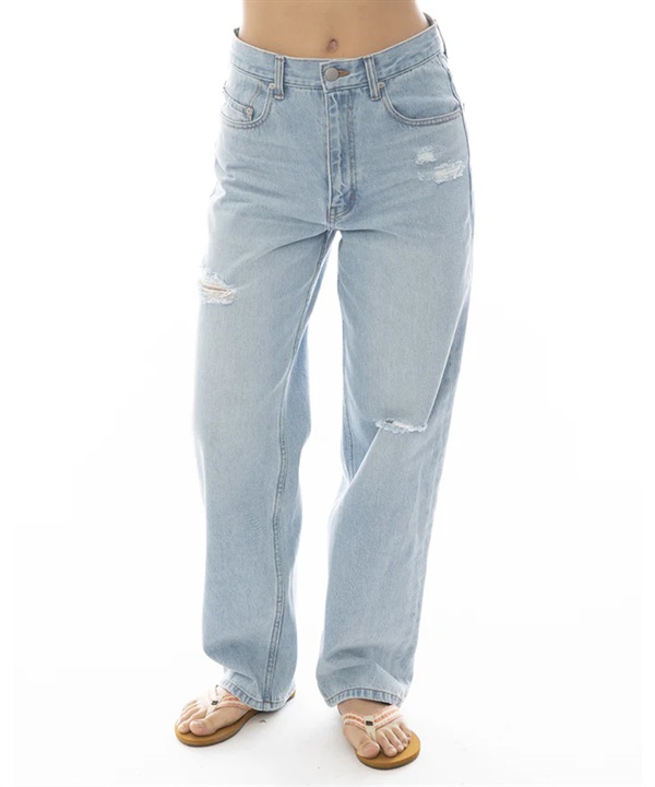 BILLABONG ビラボン ロングパンツ レディース デニム ダメージ加工 BASIC CRUSH STRAIGHT DENIM BF013-711